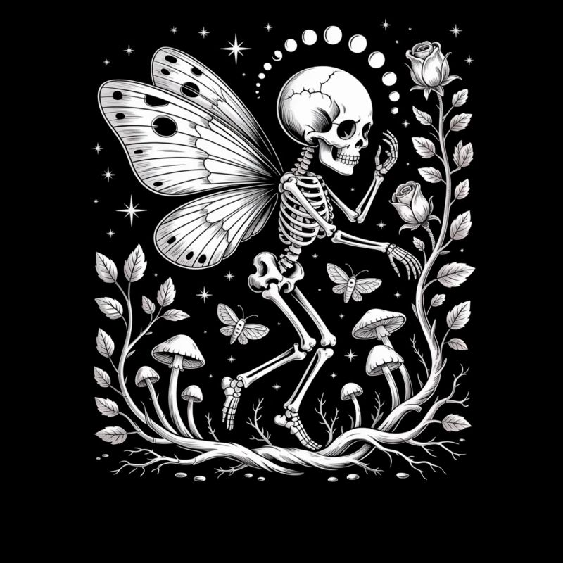 Gothic Skelett Fee mit Mondphasen