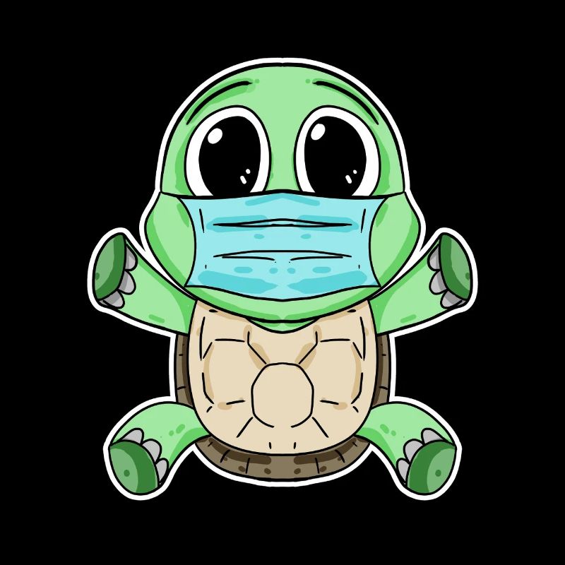 Cute turtle with mask