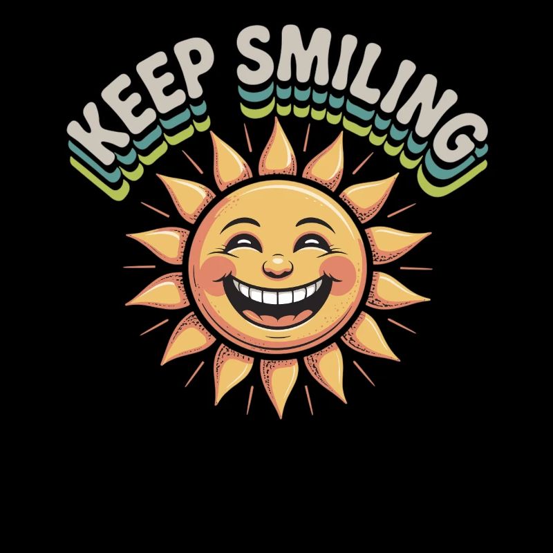 Lächelnde Sonnengrafik mit Botschaft