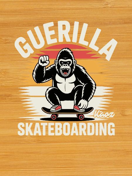 Gorilla Skateboarding Motif Design