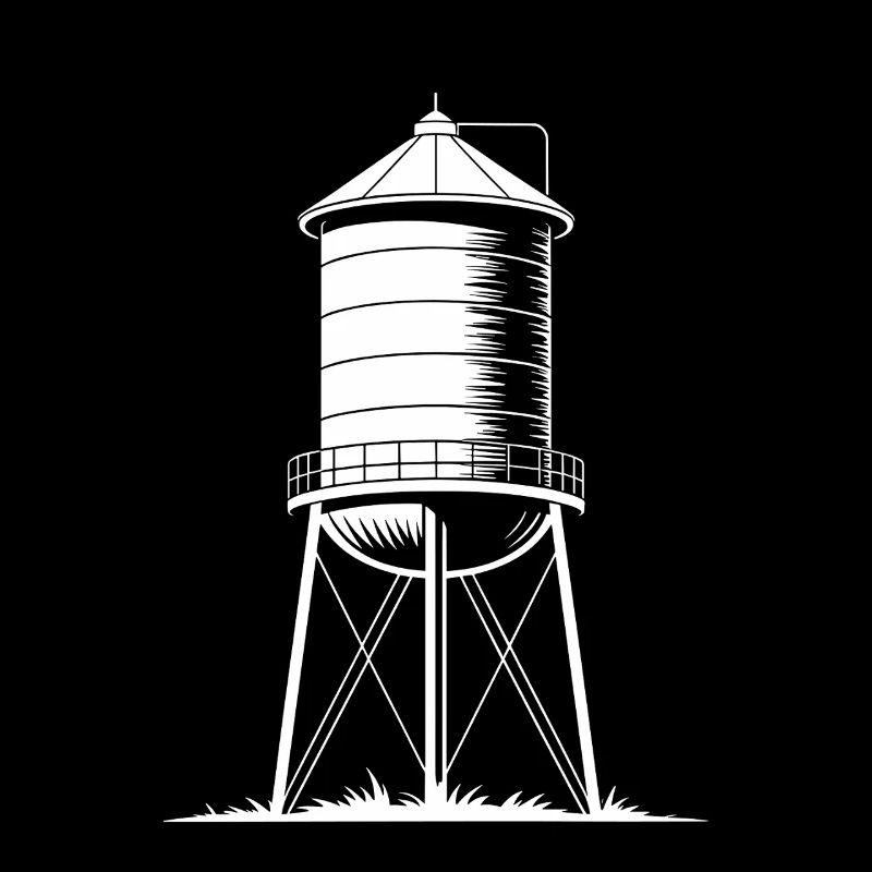 Wasserturm-Tank mit erhöhtem Trinkwasser