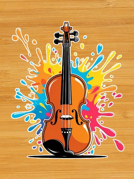 Vibrant violin art design