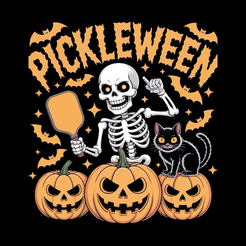 Pickleween Pickleball Player Pumpkin Halloween