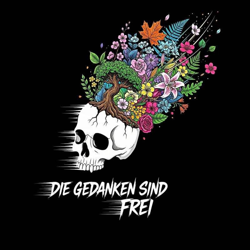 Crâne de fleurs de liberté