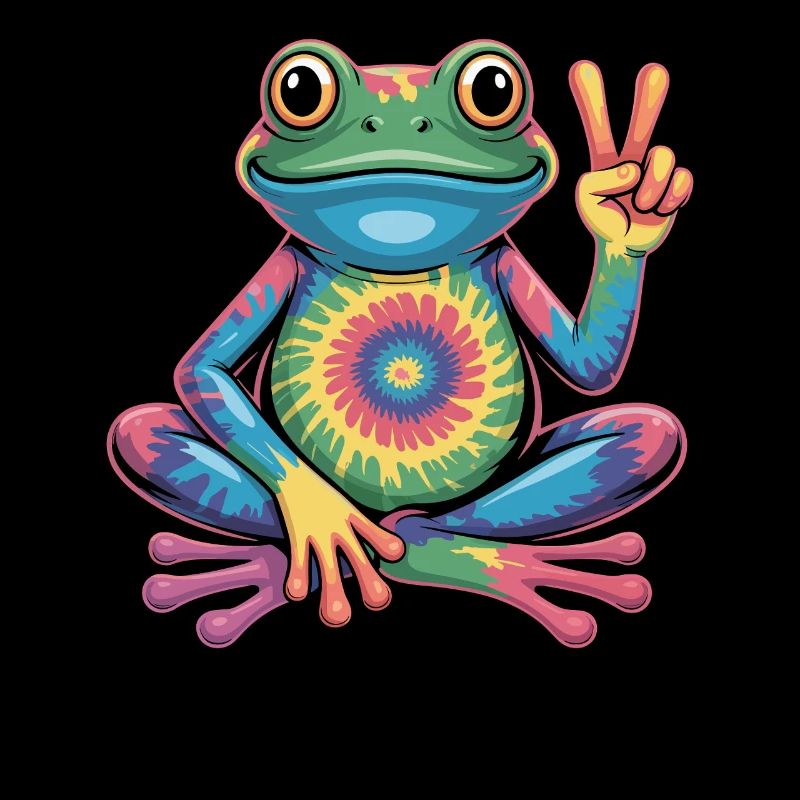 Frosch Tie-Dye Hippie Frieden Zeichen