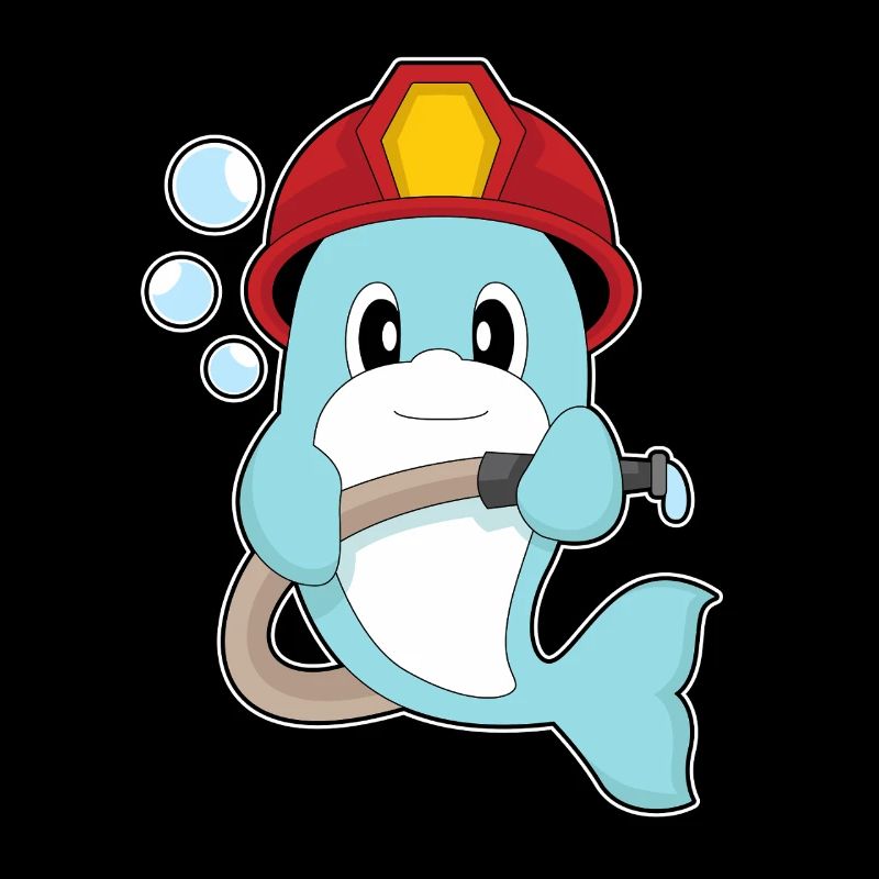 Dolphin fireman fire hose fire department