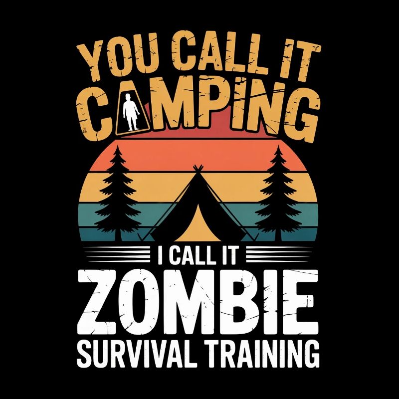  Zombie Survival Training Camper Hiker Halloween
