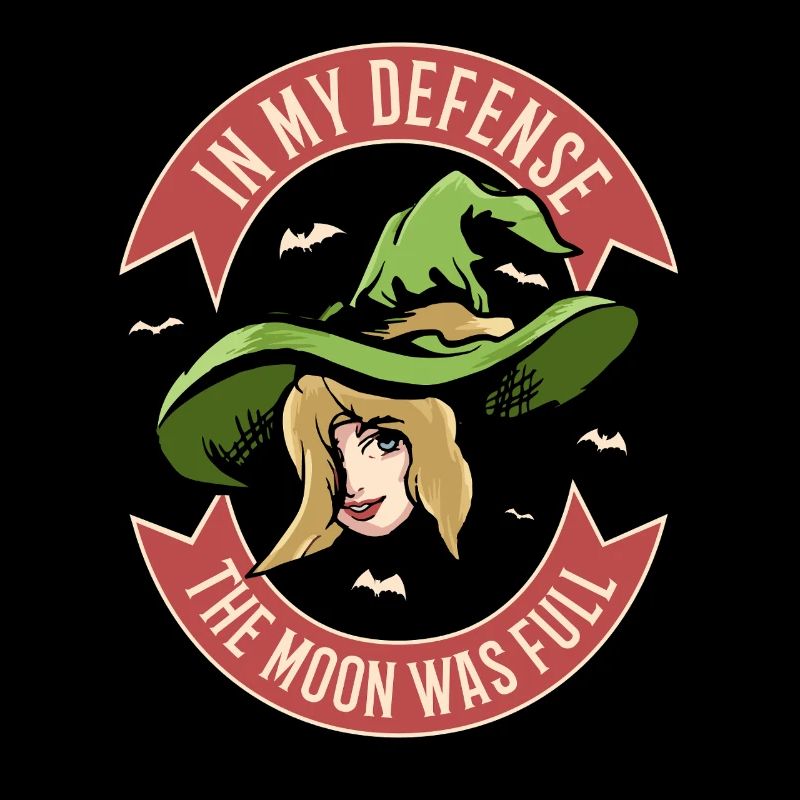 Magical witch with moon motto