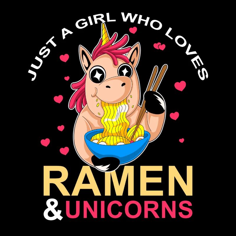Ramen und Einhörner Mädchen lieben