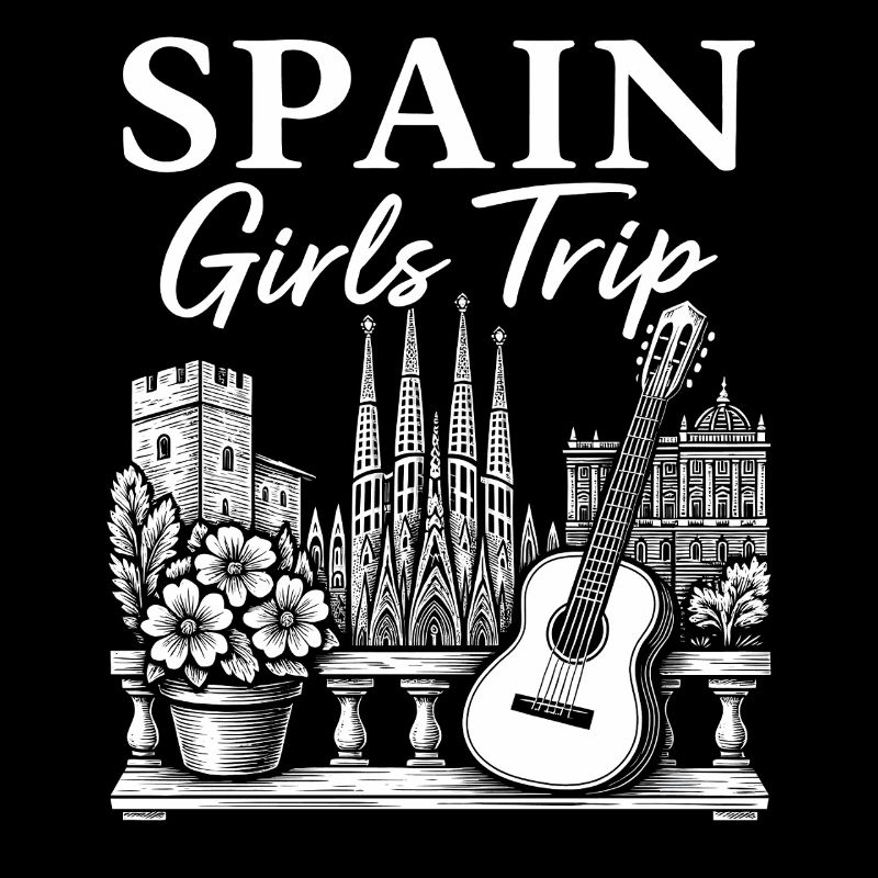 Spanien Reise Mädchen Gitarren Silhouette