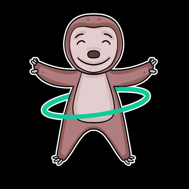 Cute sloth with hoop