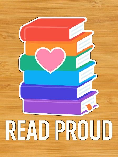 Reading Pride With Rainbow Heart