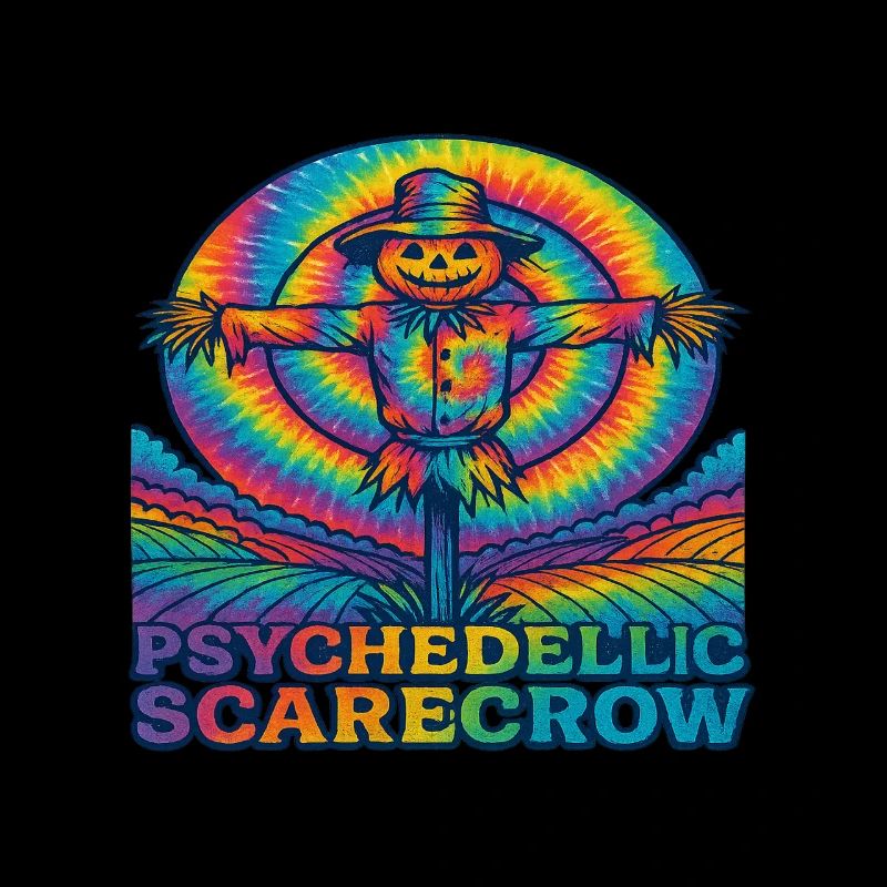Psychedelische Vogelscheuche Trippy EDM Festival
