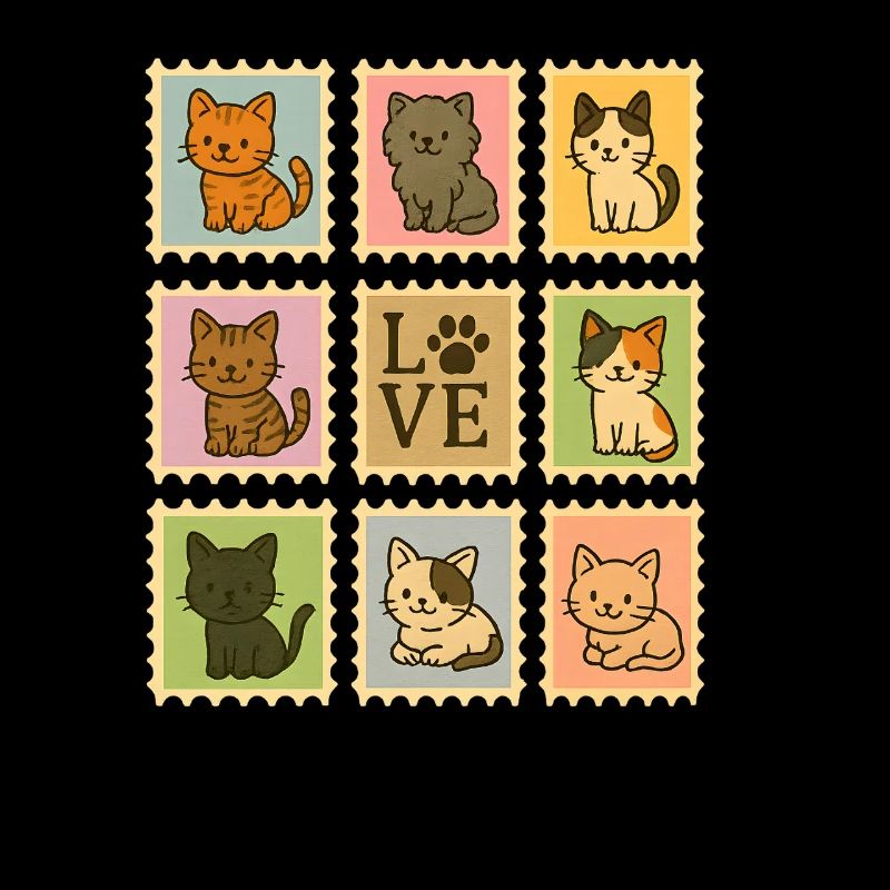 Playful Cat Stamp Collection, cats 