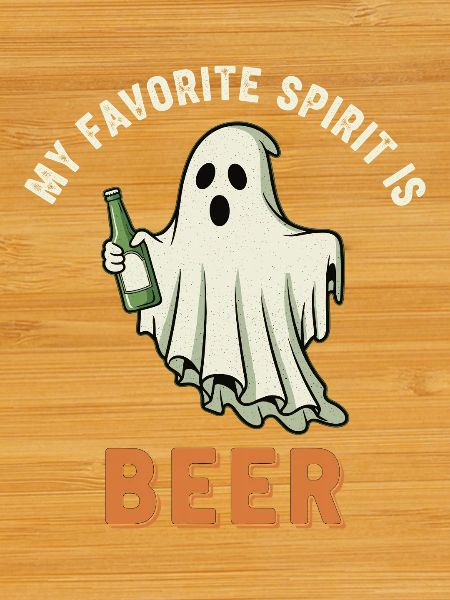 Humorous ghost drink print