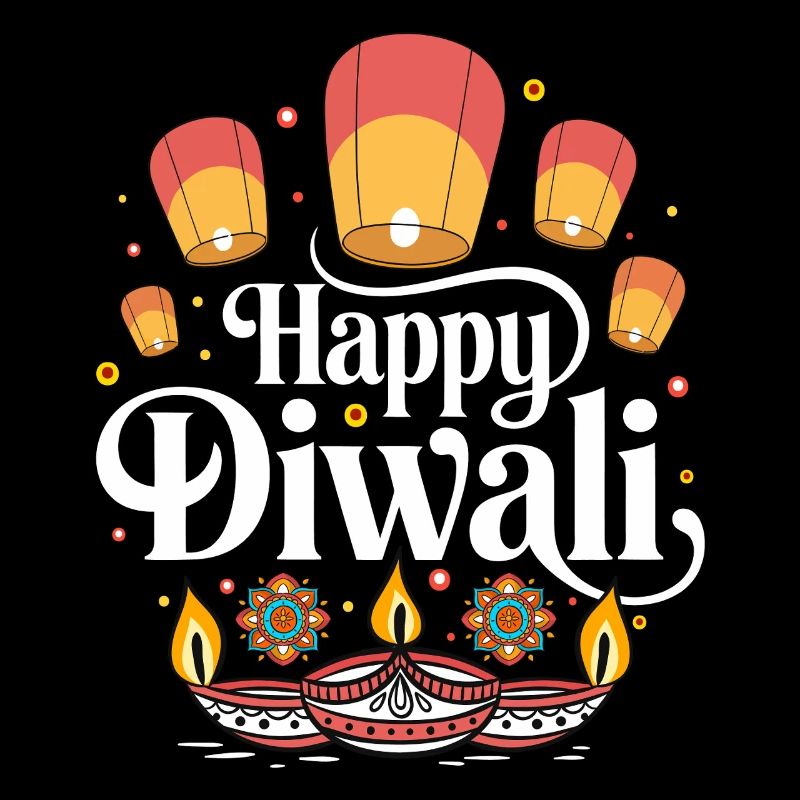 Happy Diwali Lamps Design