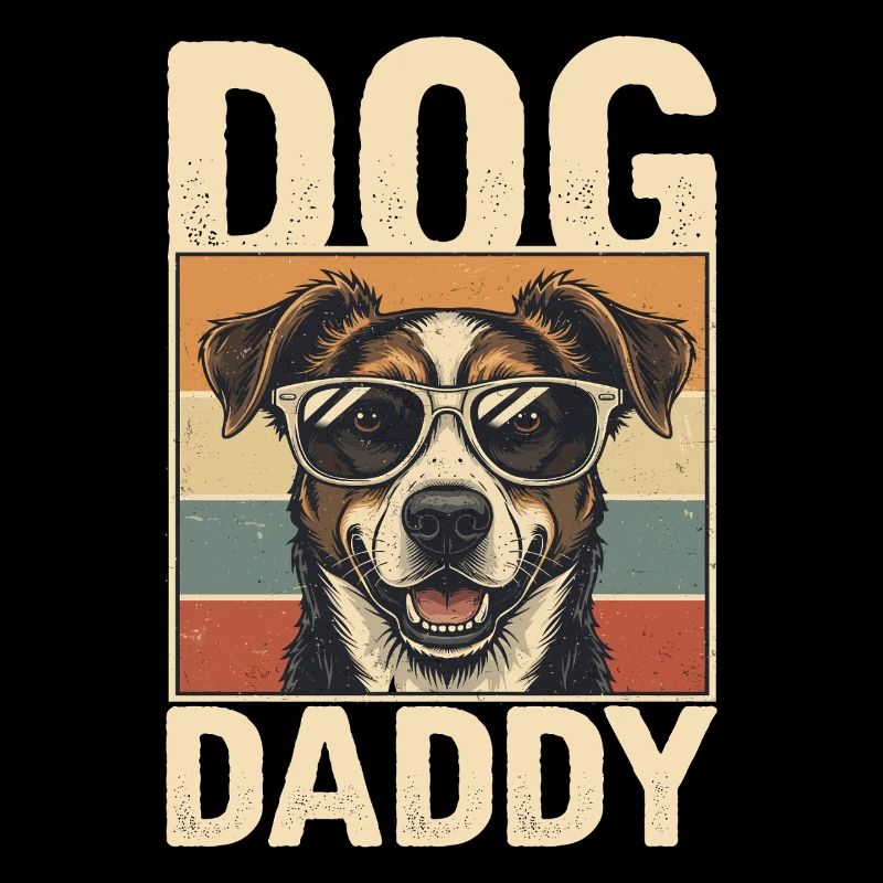 Père chien dans un style rétro