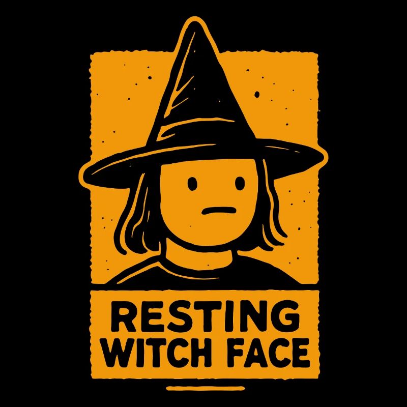 Visage de sorcière au repos drôle Halloween dire costume