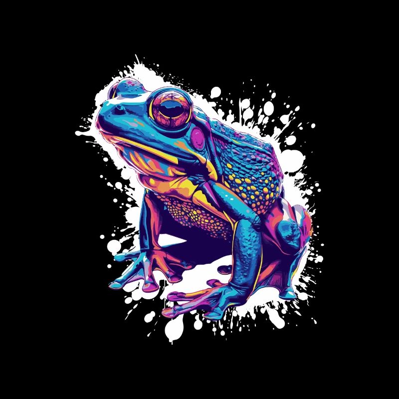 Neonfrosch Splash Kunst