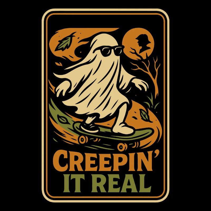 Creepin' It Echtes Halloween Skateboard Design