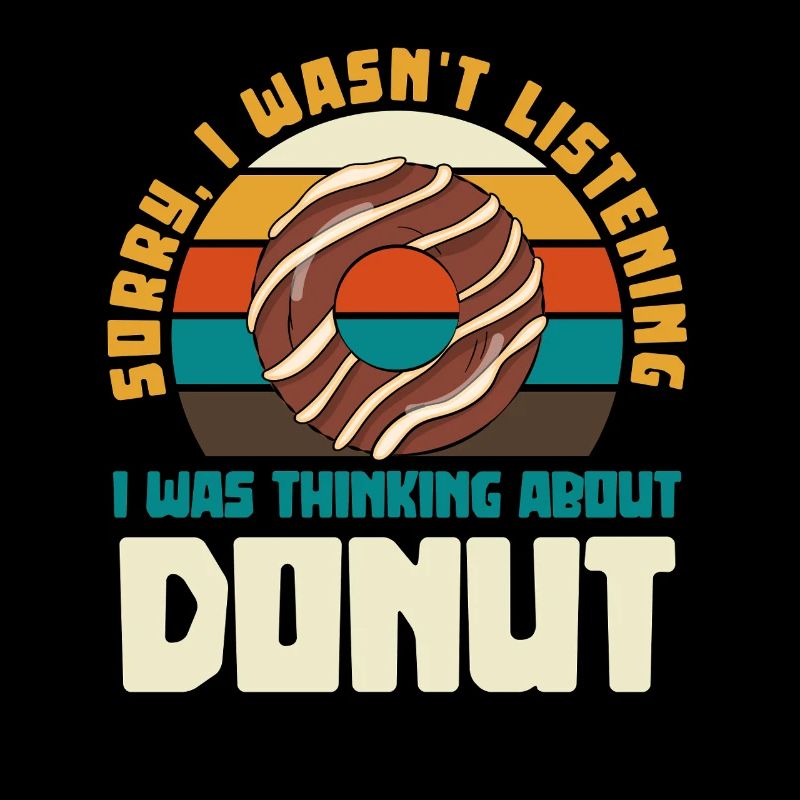 Retro Donut Sunset Saying