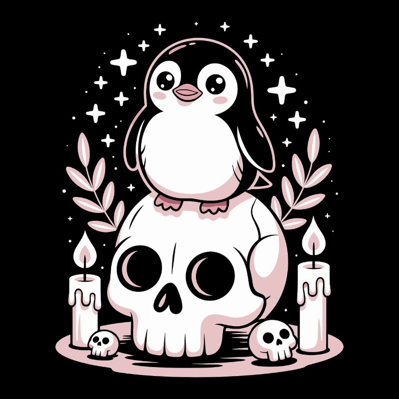 Kawaii Pastel Goth Penguin