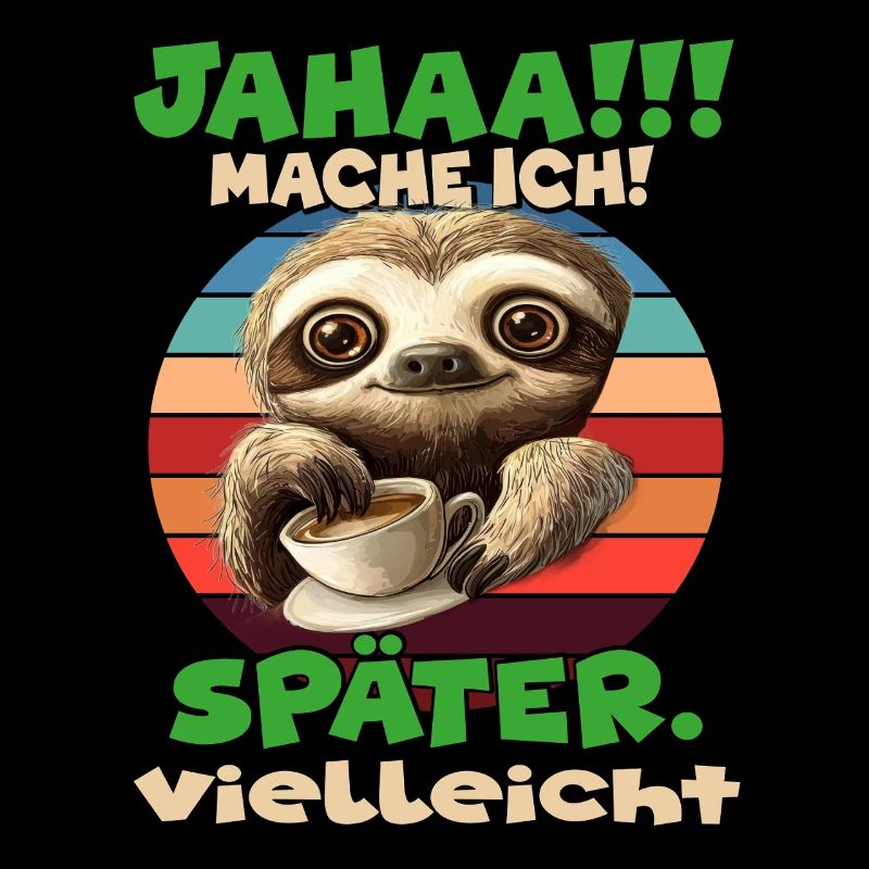 Faultier mit Kaffee Latte Moment Schlurf Sloth