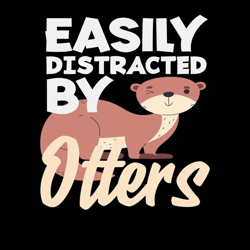 Loutre de mer dessin animé distrait par