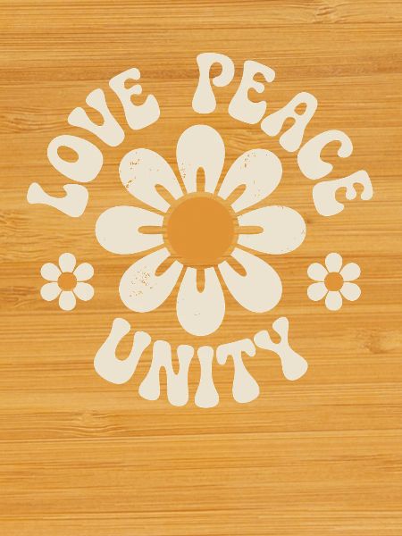 Love Peace Unity Retro Flowers