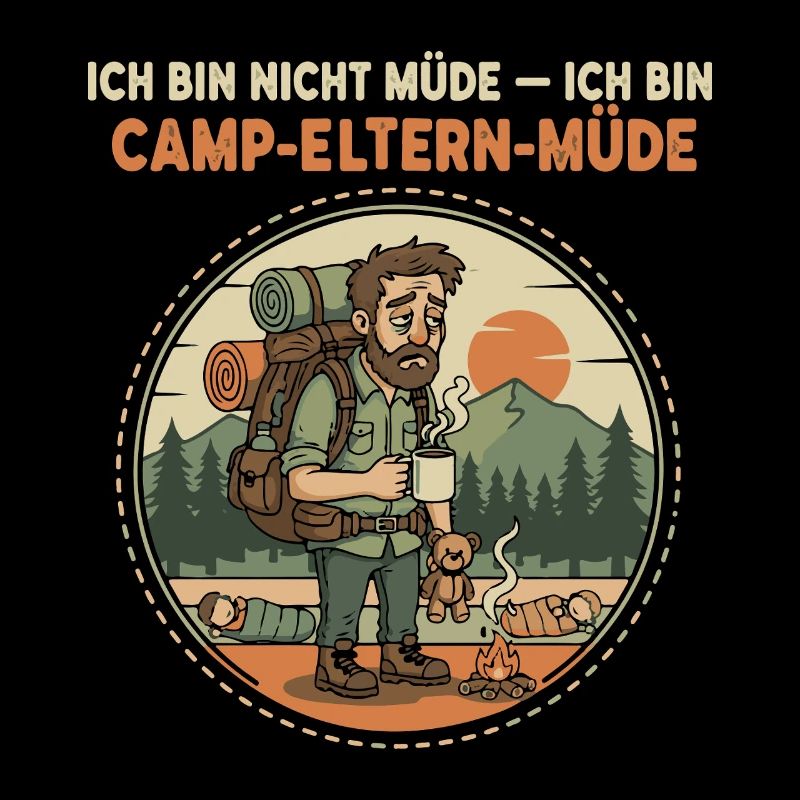 Camp-Eltern-Müde Illustration