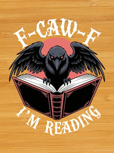 Raven over Book Reading Motif