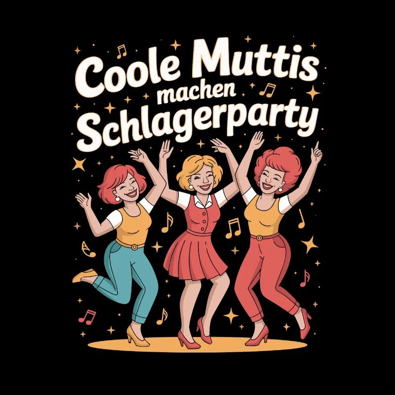 Cool Moms Making Schlager Party Retro Dancing