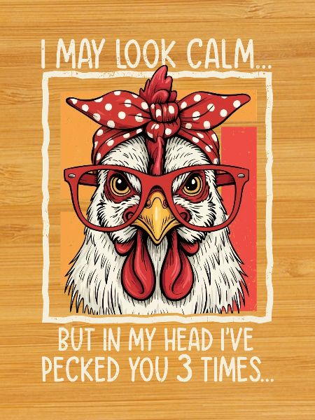 Chicken with glasses saying design
