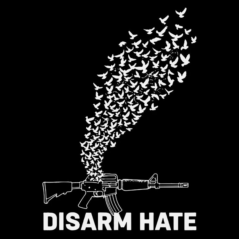 Entwaffnen, Hass, Friedenstauben, die sich in Freiheit erheben