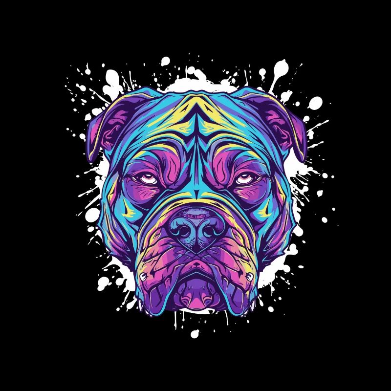 Visage de chien Pop Art coloré
