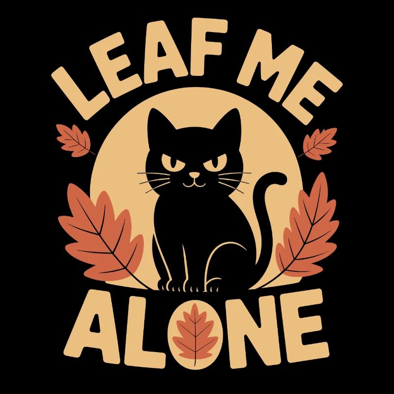 Chat Automne Drôle Laissez-moi tranquille