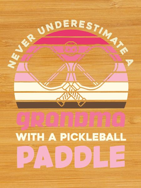 Granny with Pickleball Paddle Retro