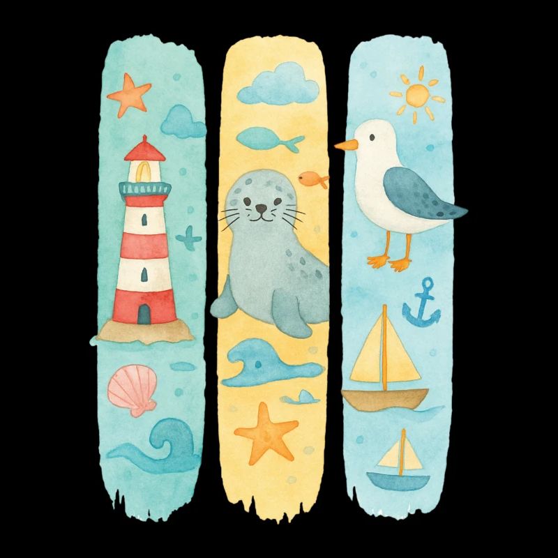 Maritim Leuchtturm Robbe Möwe Küste