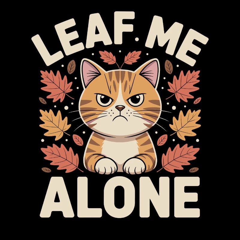 Cat Autumn Funny Leave Me Alone