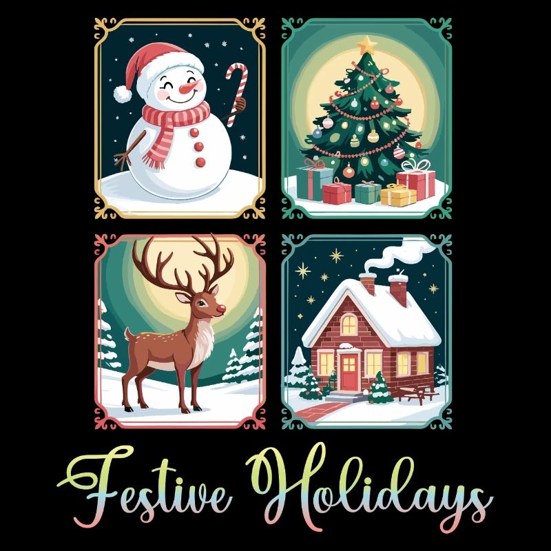 4 panneaux Fêtes de Noël