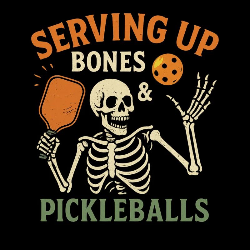 Serving Up Bones Pickleball Halloween