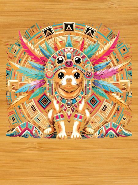 Aztec dog with feathers