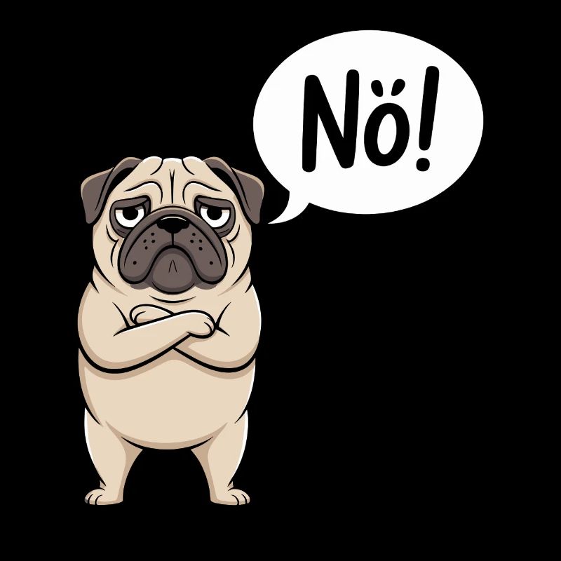Carlin Nope Drôle Chien Design