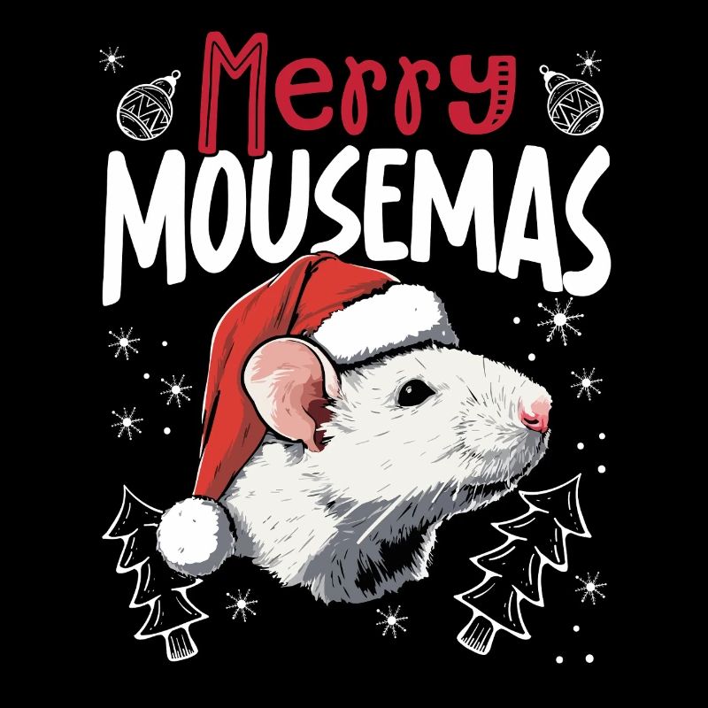 Merry Mousemas Funny Mouse Christmas Motif