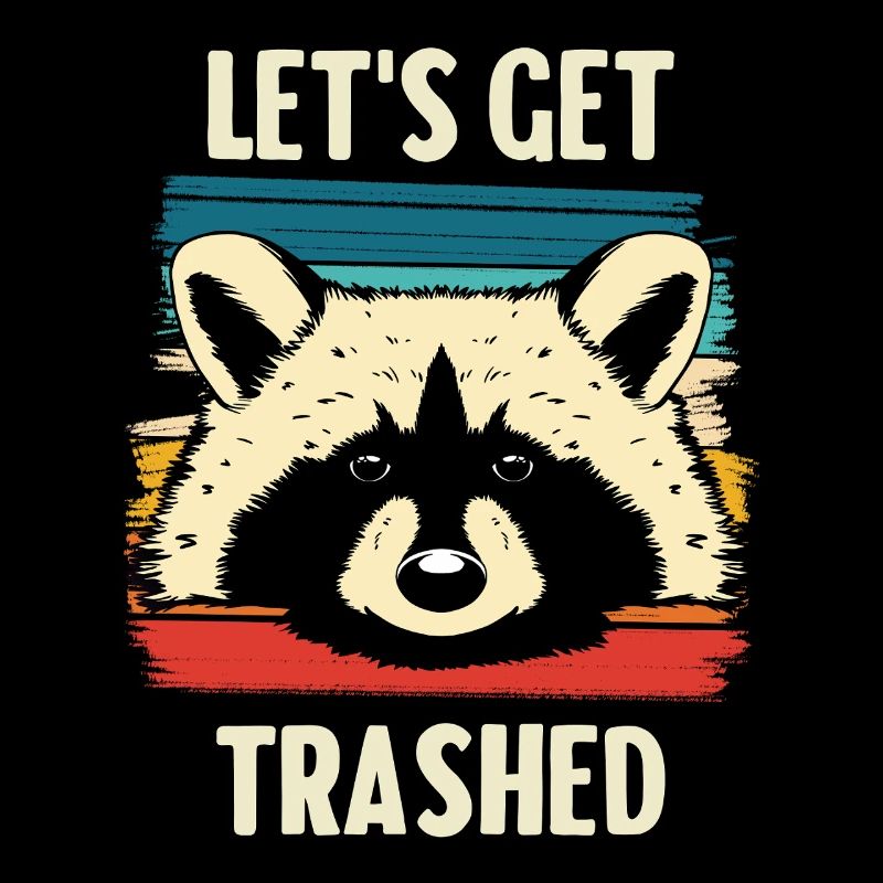 Raccoon Retro Stripes – Let's Get Trashed