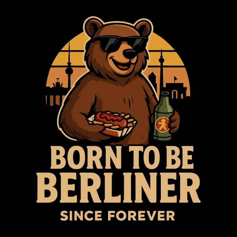 Born to be Berliner Bär mit Currywurst & Bier