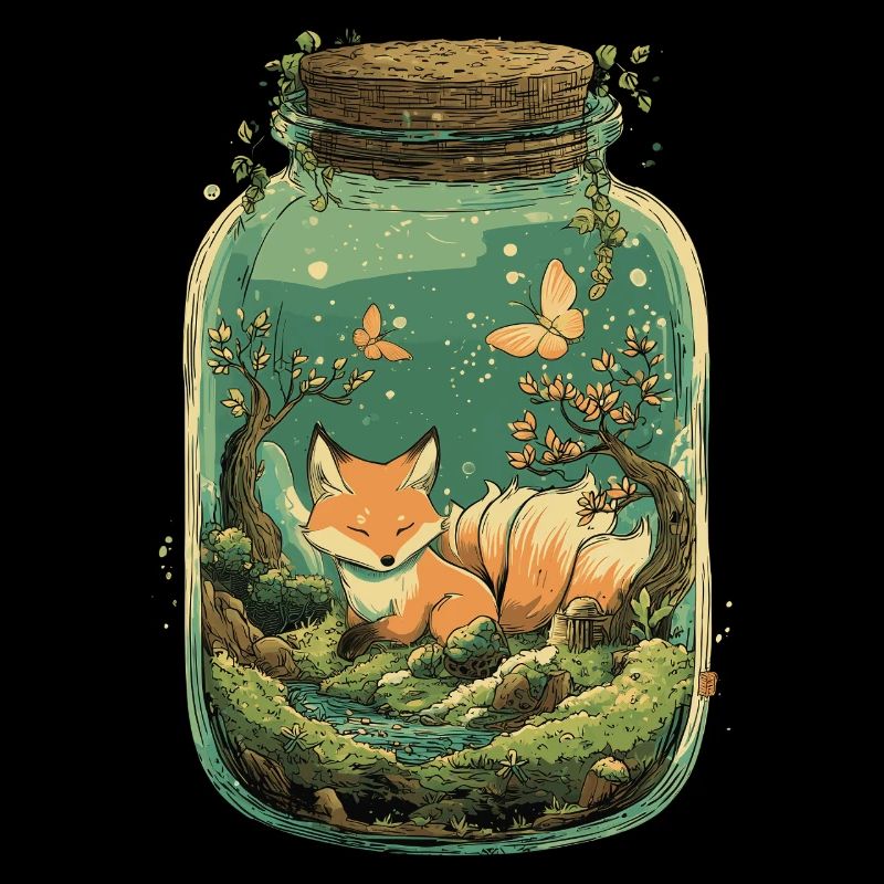 Magic Kitsune Fox Kawaii Terrarium