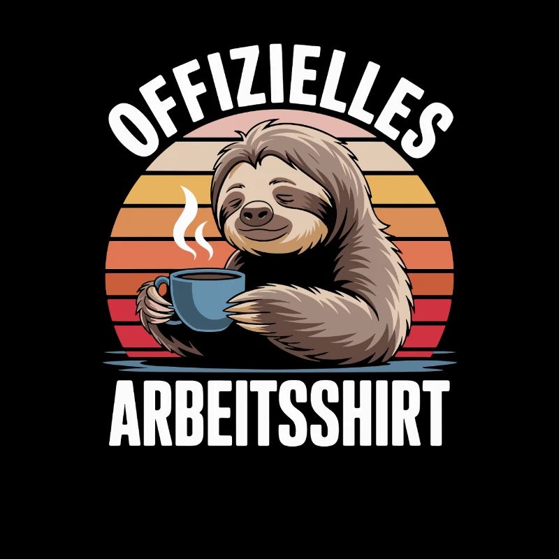 Official Work Shirt Sloth Coffee Retro