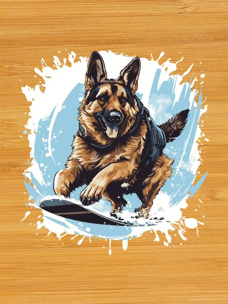 German Shepherd Dog Snowboard
