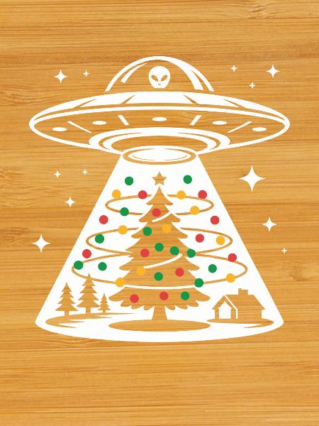 UFO Christmas Tree Light Beam